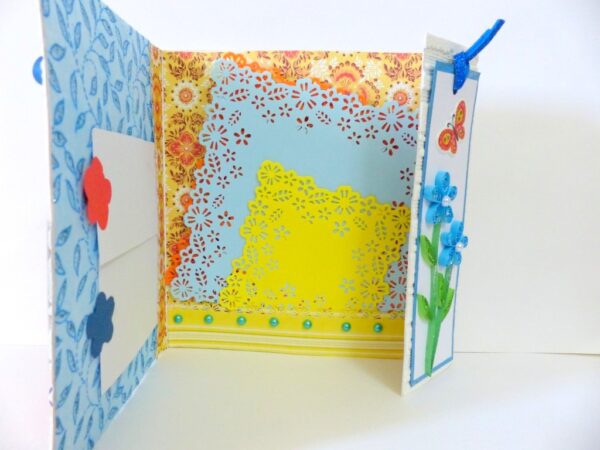 Multicolor Flowers Mini Scrapbook Greeting Card image