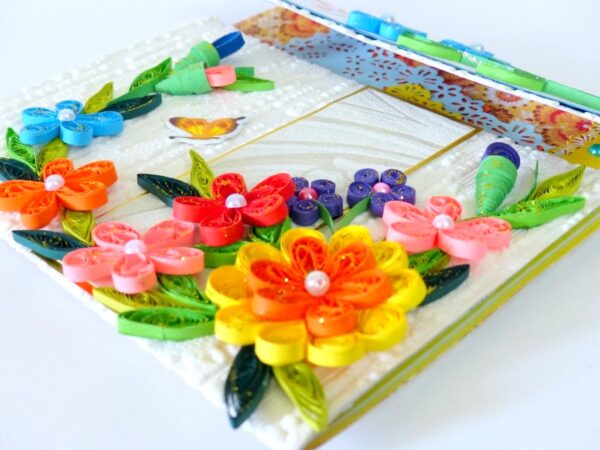 Multicolor Flowers Mini Scrapbook Greeting Card image