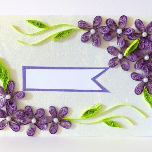 Purple Love Greeting Card- Shaded Flowers "Limited Edition" image