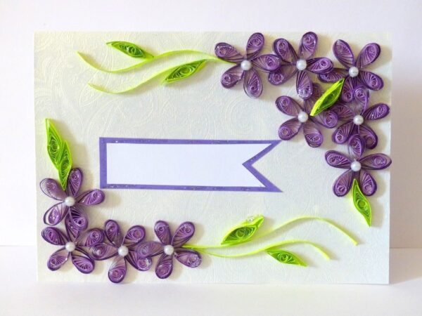 Purple Love Greeting Card- Shaded Flowers "Limited Edition" image