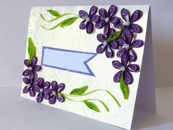 Purple Love Greeting Card- Shaded Flowers "Limited Edition" image