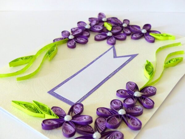 Purple Love Greeting Card- Shaded Flowers "Limited Edition" image