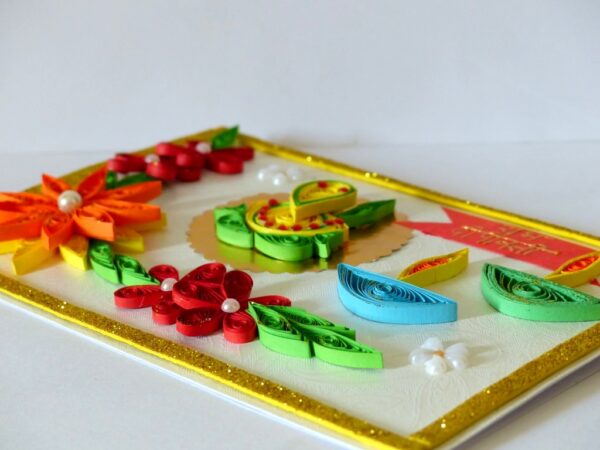 Shubh Deepavali Quilled Greeting Card image Shubh Deepavali Quilled Greeting Card image