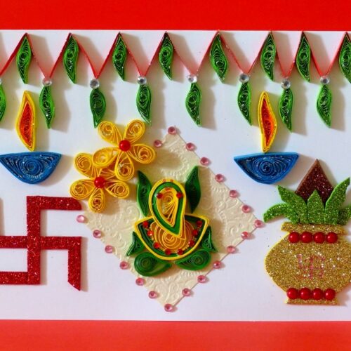 Happy Diwali Quilled Greeting Card image