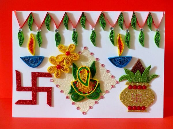 Happy Diwali Quilled Greeting Card image