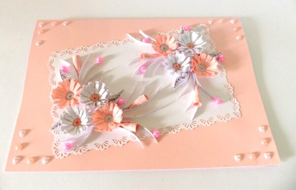 Sweet Pink and White Flowers Greeting Card image