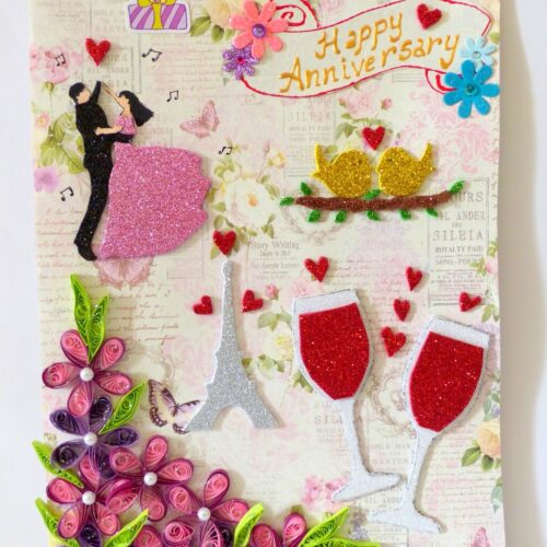 Happy Anniversary Quilled Greeting Card image