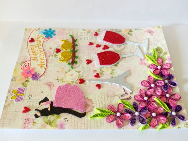 Happy Anniversary Quilled Greeting Card image