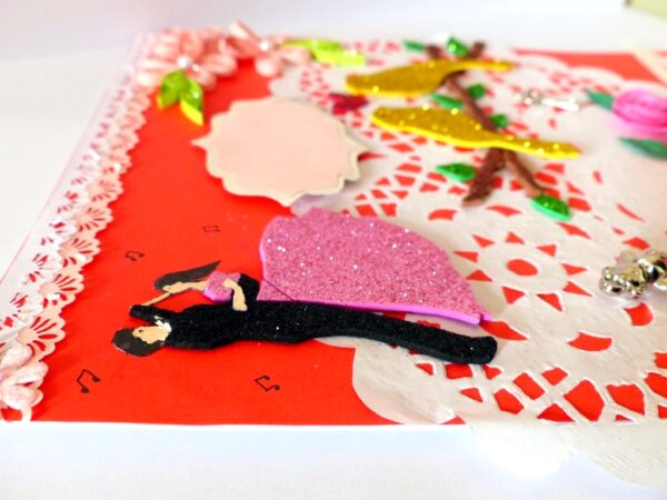 Heart Doily Quilled Greeting Card image