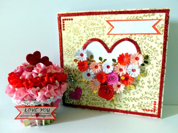 Valentine Combo Gift - Cute Cupcake and Greeting Card image