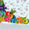 Colorful Flowers Border Greeting Card image
