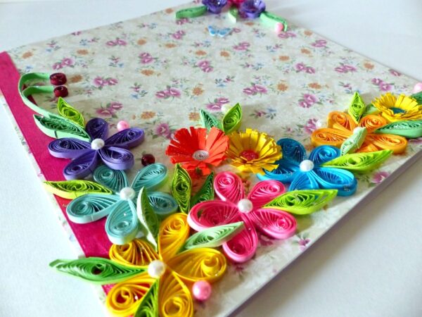 Colorful Flowers Border Greeting Card image