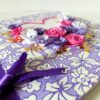 Purple Flowers and Roses In Heart Greeting Card image
