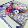 Purple Flowers and Roses In Heart Greeting Card image