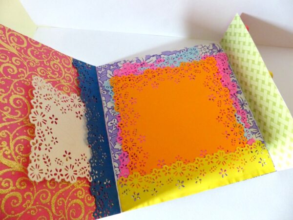 Multicolor Flowers Mini Scrapbook Greeting Card image