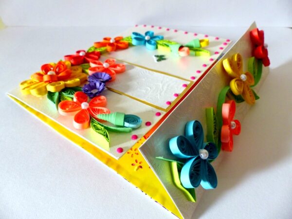 Multicolor Flowers Mini Scrapbook Greeting Card image