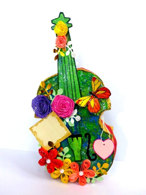 Beautiful Colorful Sparkling Paper Guitar image Beautiful Colorful Sparkling Paper Guitar image