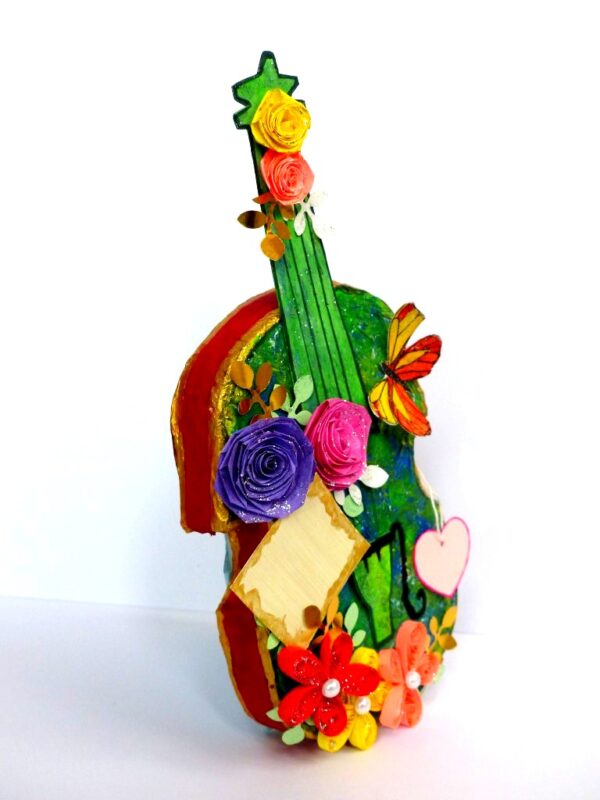 Beautiful Colorful Sparkling Paper Guitar image Beautiful Colorful Sparkling Paper Guitar image