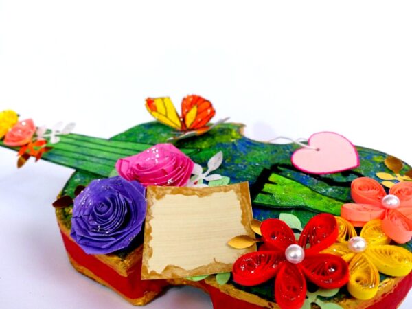 Beautiful Colorful Sparkling Paper Guitar image Beautiful Colorful Sparkling Paper Guitar image