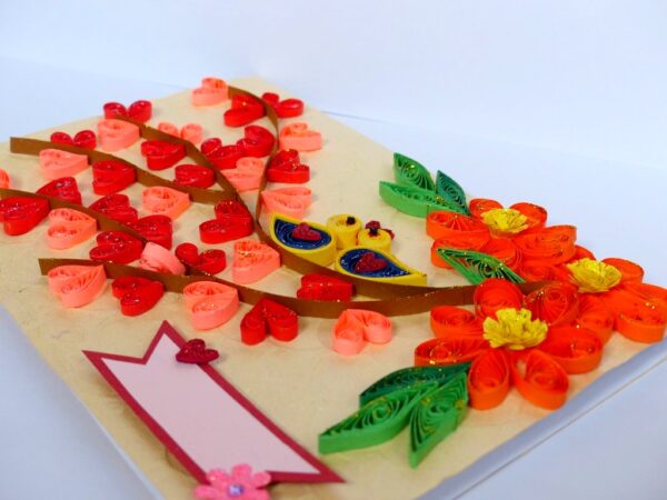 Love Tree Wid Love Birds Greeting Card image