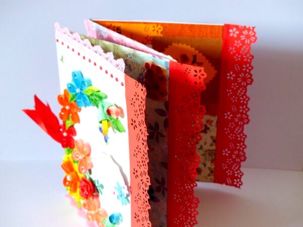 Multicolor Flowers Mini Scrapbook Greeting Card image