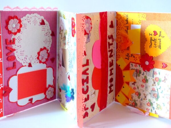 Multicolor Flowers Mini Scrapbook Greeting Card image