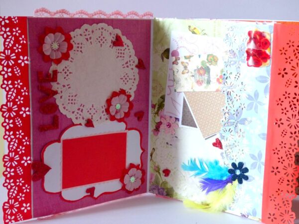 Multicolor Flowers Mini Scrapbook Greeting Card image