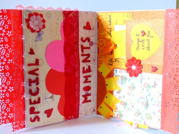Multicolor Flowers Mini Scrapbook Greeting Card image