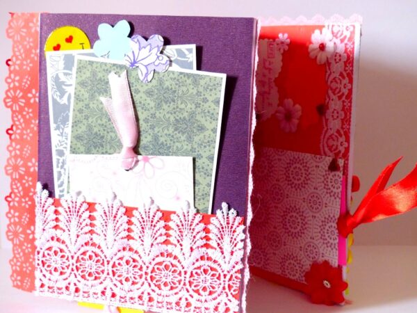 Multicolor Flowers Mini Scrapbook Greeting Card image