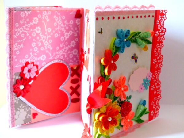Multicolor Flowers Mini Scrapbook Greeting Card image