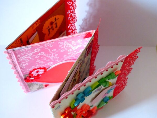 Multicolor Flowers Mini Scrapbook Greeting Card image