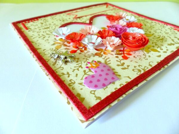 Love Red Roses In Heart Greeting Card image