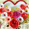 Love Red Roses In Heart Greeting Card image