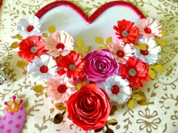 Love Red Roses In Heart Greeting Card image