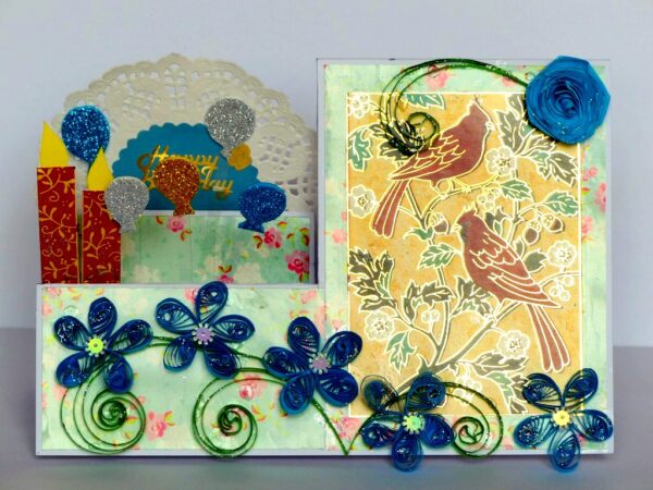 Blue Birthday Step Greeting Card image Blue Birthday Step Greeting Card image