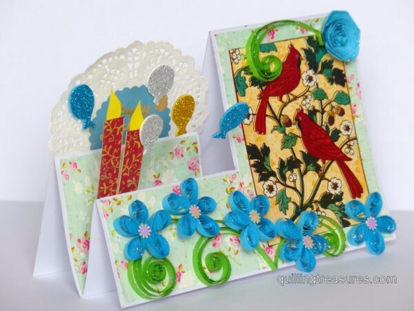 Blue Birthday Step Greeting Card image Blue Birthday Step Greeting Card image