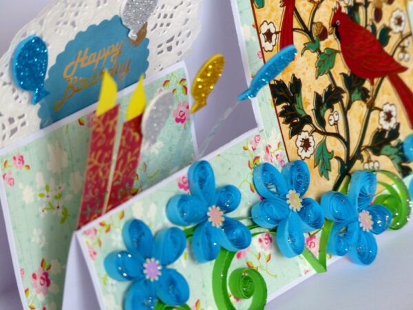 Blue Birthday Step Greeting Card image Blue Birthday Step Greeting Card image