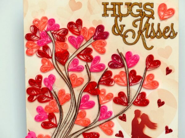 Hugs and Kisses Quilled Tree Greeting Card image