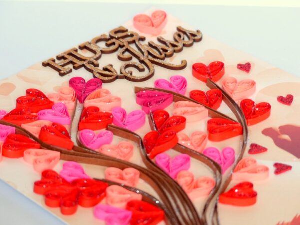 Hugs and Kisses Quilled Tree Greeting Card image