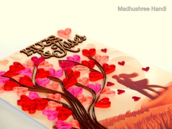 Hugs and Kisses Quilled Tree Greeting Card image