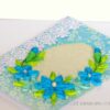 All Blues Quilled Corner With Lace Greeting Card image