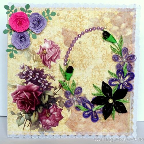 Beautiful Purple Themed Ancient Based Quilled Card image