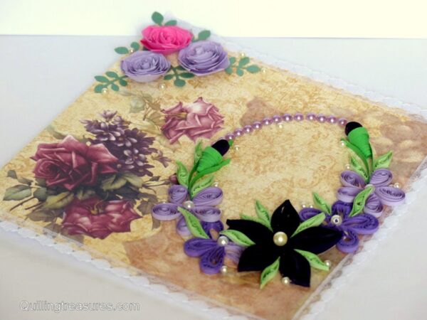 Beautiful Purple Themed Ancient Based Quilled Card image