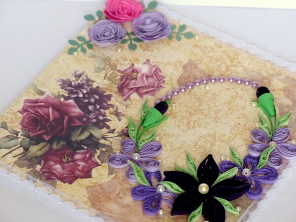 Beautiful Purple Themed Ancient Based Quilled Card image