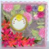 Lovely Pink Corner Quilled Flowers Greeting Card image