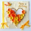 Yellow Themed Quilled Flowers in Heart Greeting Card image