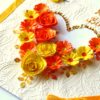 Yellow Themed Quilled Flowers in Heart Greeting Card image