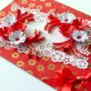 Red Themed Quilled White and Red Flowers Greeting Card image