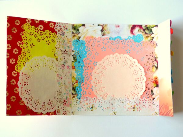 Multicolor Flowers Mini Scrapbook Greeting Card image Multicolor Flowers Mini Scrapbook Greeting Card image