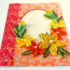 All Orange Quilled Corner With Lace Greeting Card image